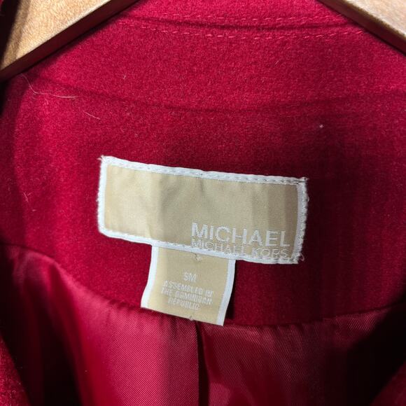 MICHAEL Michael Kors Coat Pea Red Wool Blend Short Lined Winter School Retro S - Picture 7 of 9